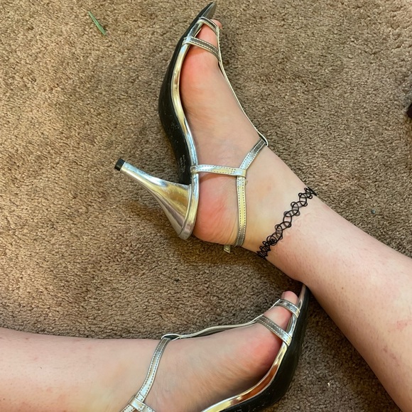Target - Fioni: Silver Strappy Kitten Heels - Picture 11 of 15